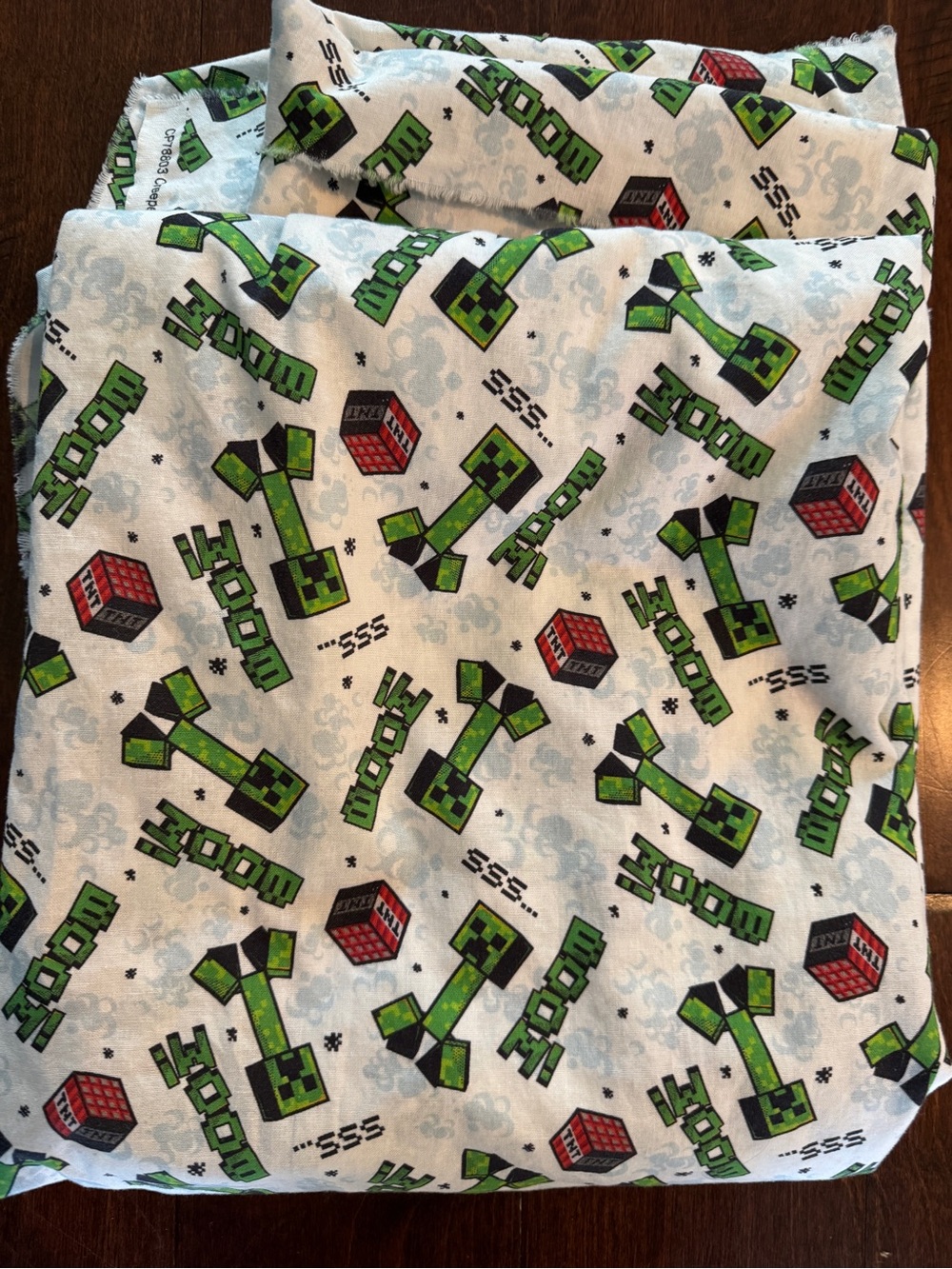 Minecraft Creeper Explode Cotton Fabric 41 inches x 108 inches